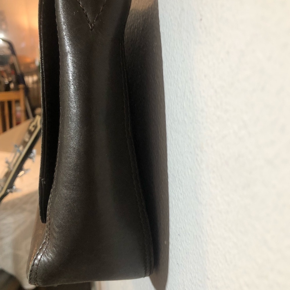 Tano | Leather Chocolate Brown Shoulder Bag - Picture 2 of 6